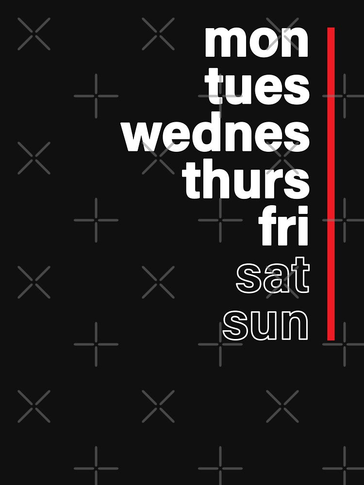 Days of the Week Typography by todayisteeday