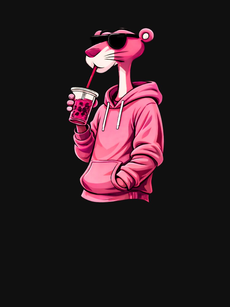 Pink Panther Aesthetic Hoodie Vibes – Cool Cartoon Streetwear Illustration by ThreadAuraES
