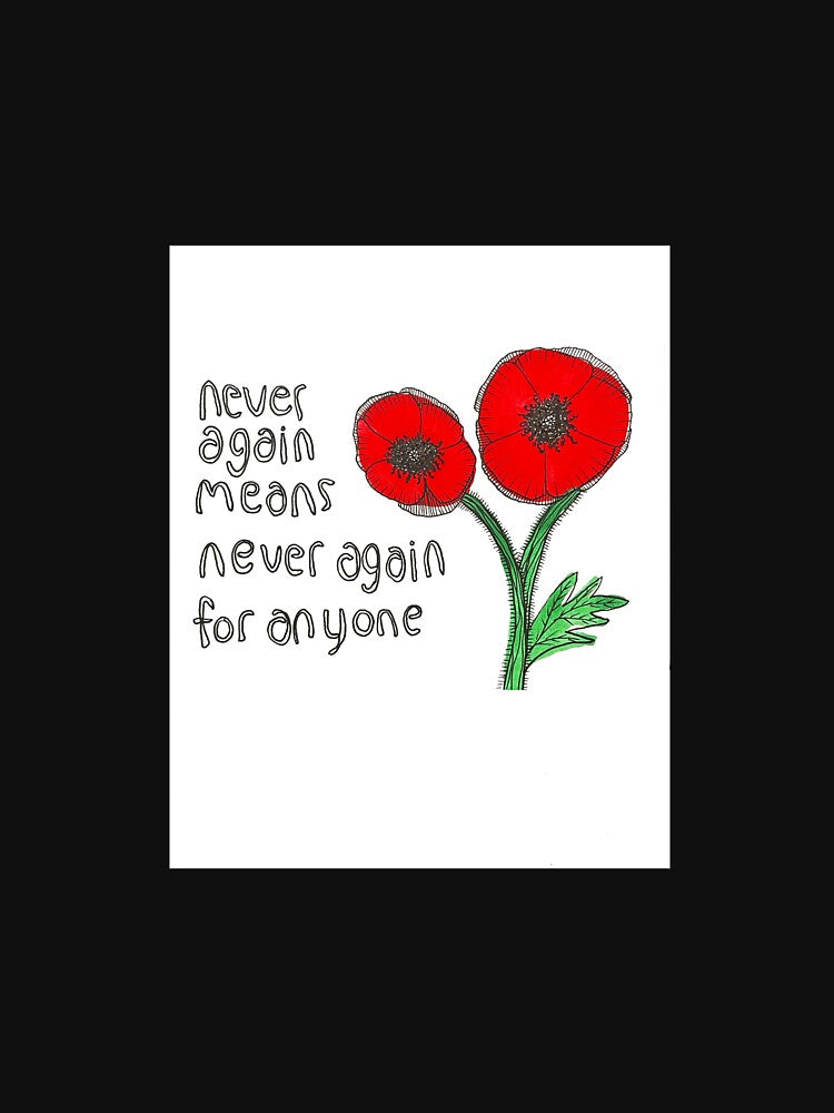 never again means never again for anyone by Direct-Aid