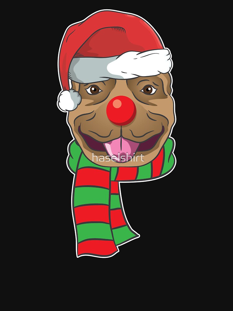 Funny Christmas Dog Xmas Santa  Pit bull Holiday Gift by haselshirt