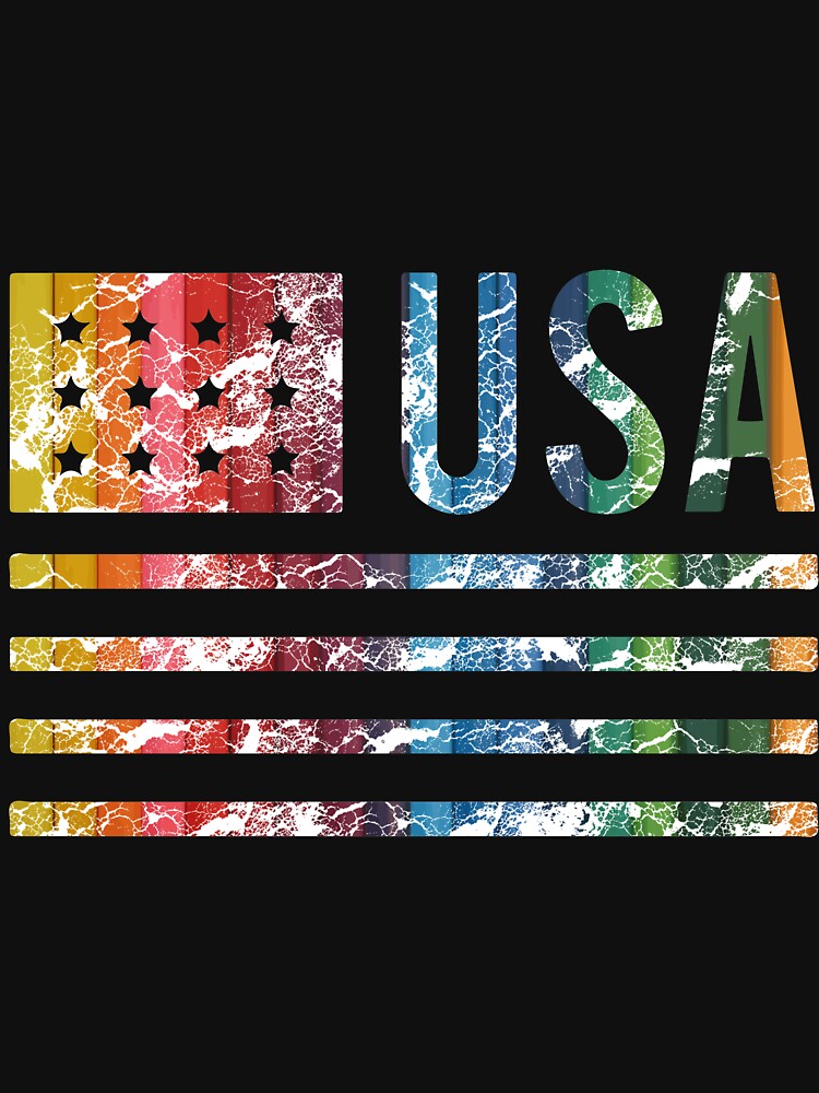 USA American Flag T-Shirt | Colorful Rainbow Design Tee by AllStarMerch