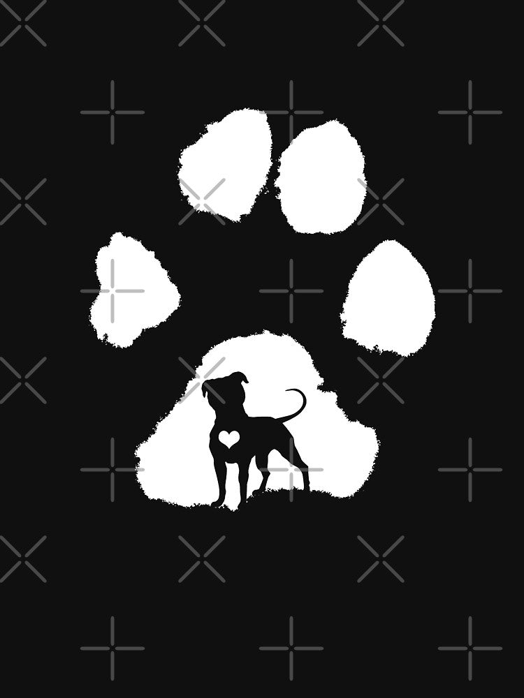 Pitbull Lover Paw Print White Minimalist by Pencil Trail