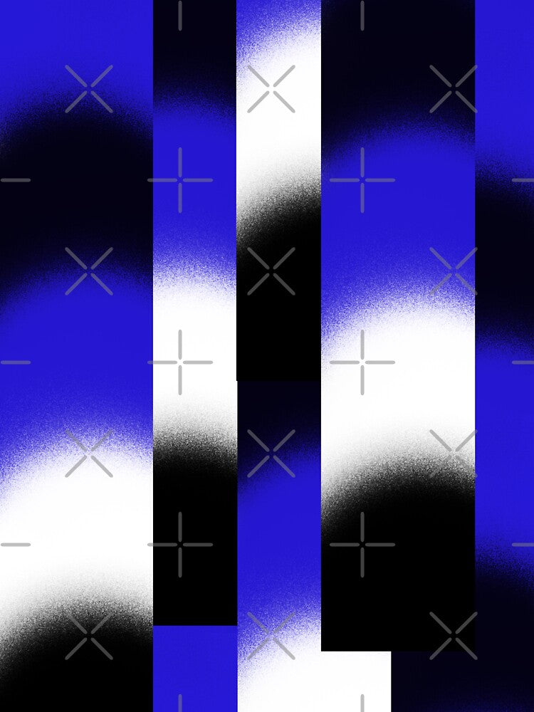 Blue Black and White Unique Hypnotic Geographic Pattern by ChromaticAddict