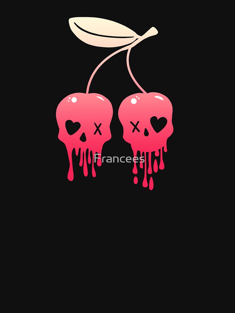 Cherries Skull Pastel Goth by Fran Fryberg