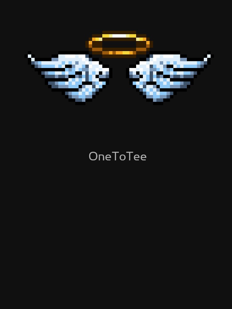 Retro Pixel Art Angel Wings and Halo by OneToTee