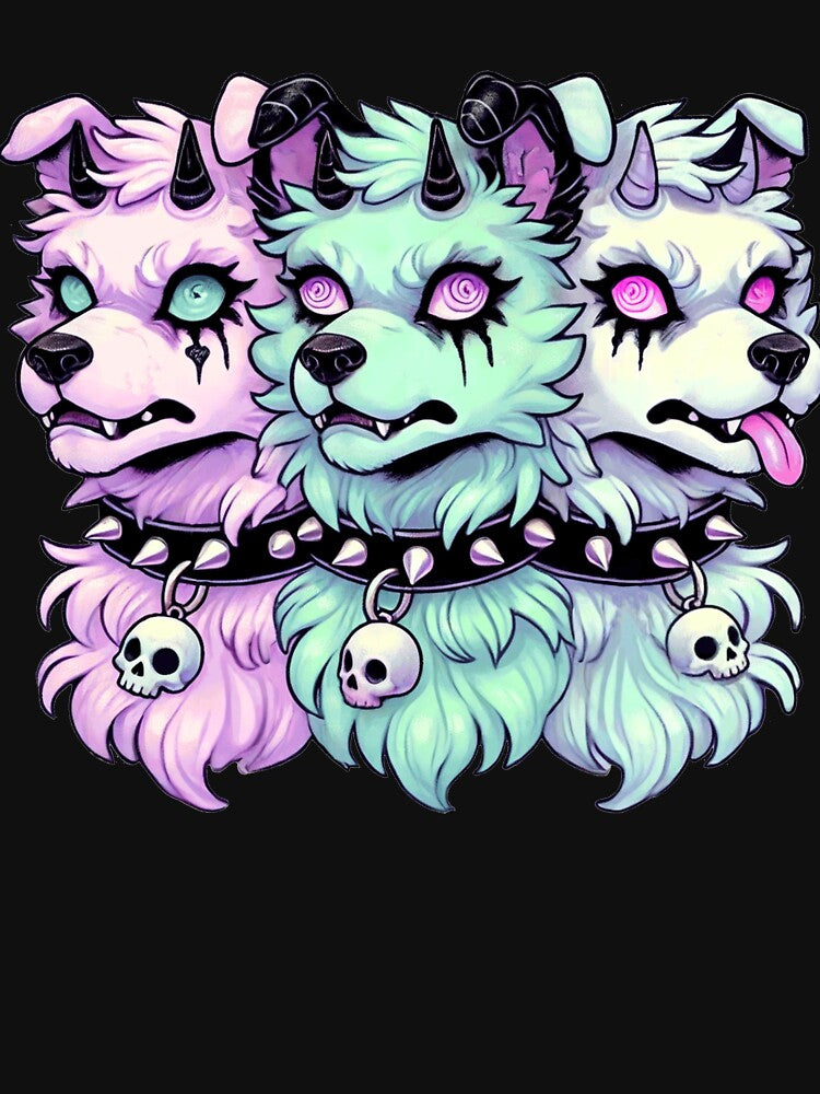 Pastel Goth Gothic 3-Headed Dog Gothic Men Women by BlueBerry-Pengu