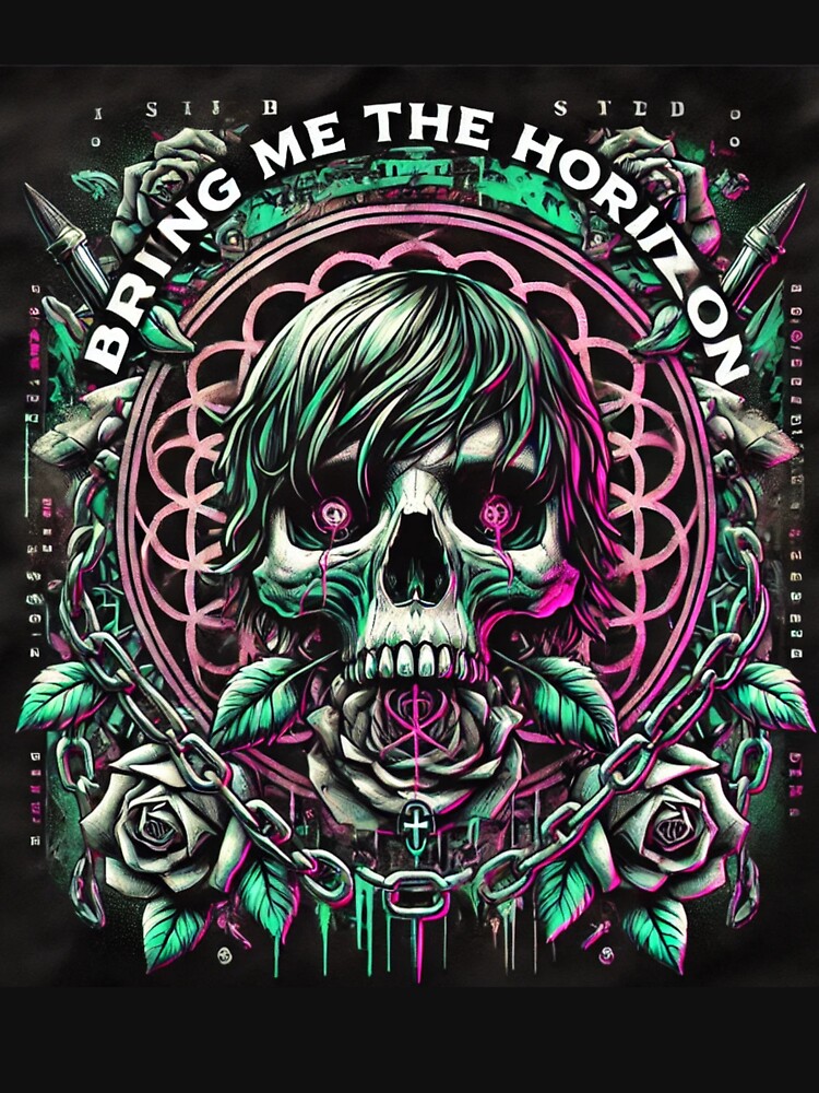 Bring Me the Horizon Inspired Gothic Skull and Roses Design by Vikingaquarist