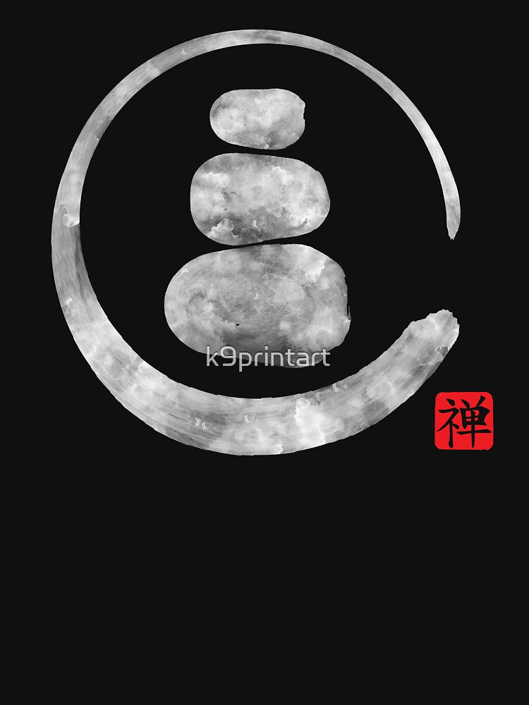 Zen Enso Circle and Zen stones by k9printart