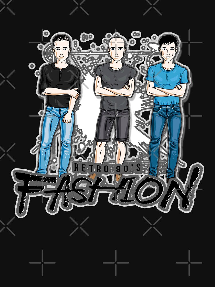 Retro 90's Fashion Blue Jean and Black Jean Three Quarter Pants by darknessjeff86