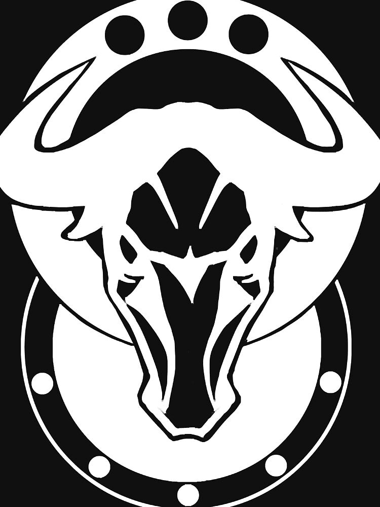 Bull Head - Original Logo Banner Sigil - Light Design for Dark Backgrounds by ktJ2pWY
