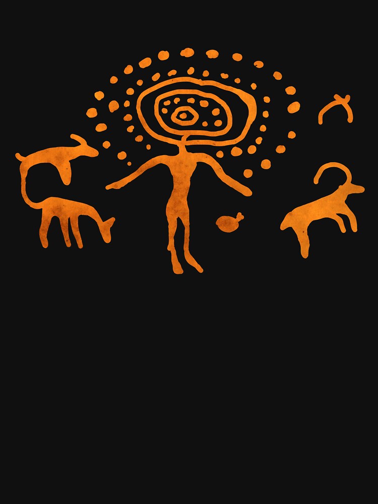 San Rock Art – Ancient Bushman Figure and Animals, South Africa by SilentRocks