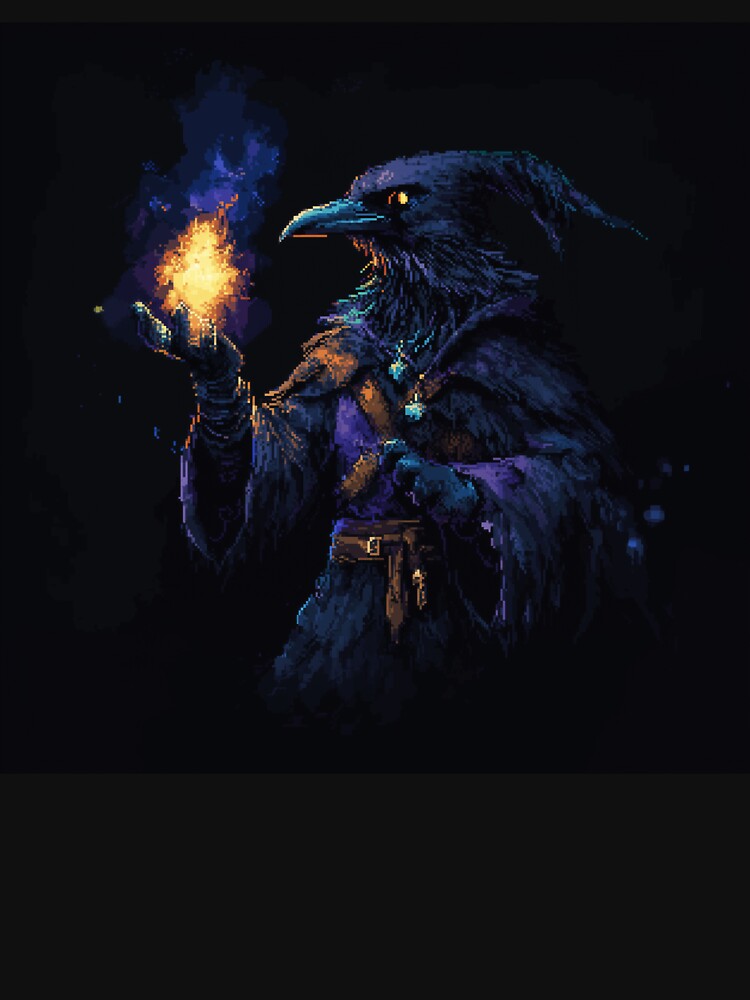 Raven Wizard Pixel Art by Kaos-Bit