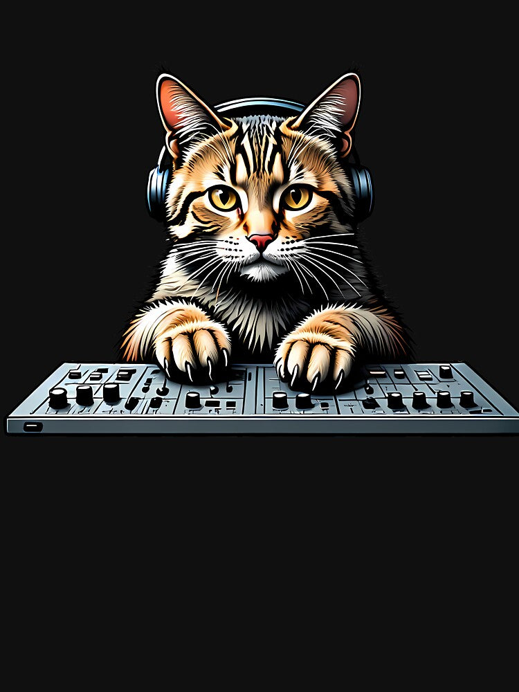 Cat Synthesizer by Funny Vintage Stickers And T-Shirts