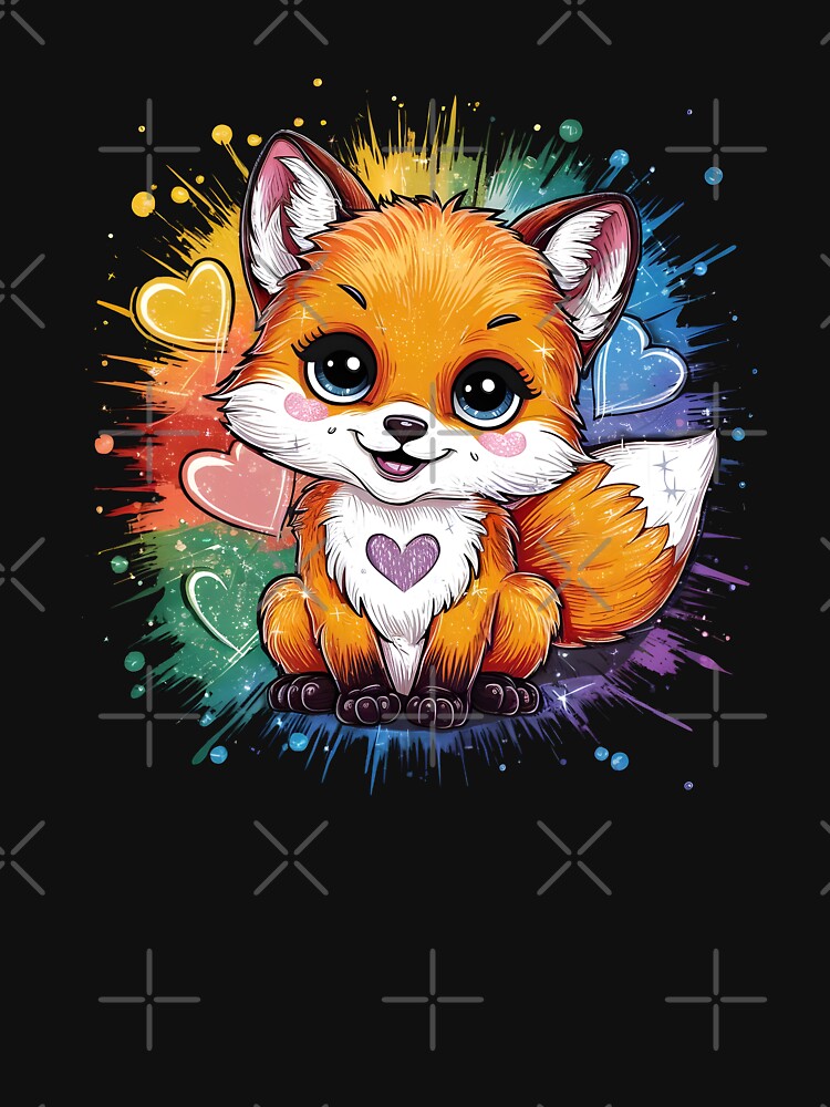 Cute animal kawaii love heart colors splash painting by madevdine