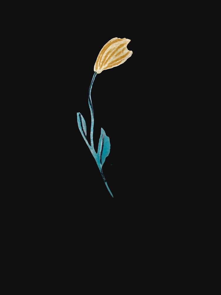 Flower beige blue texture pencil watercolor sketch by Yana Mustafina | Boho Soulful Designs