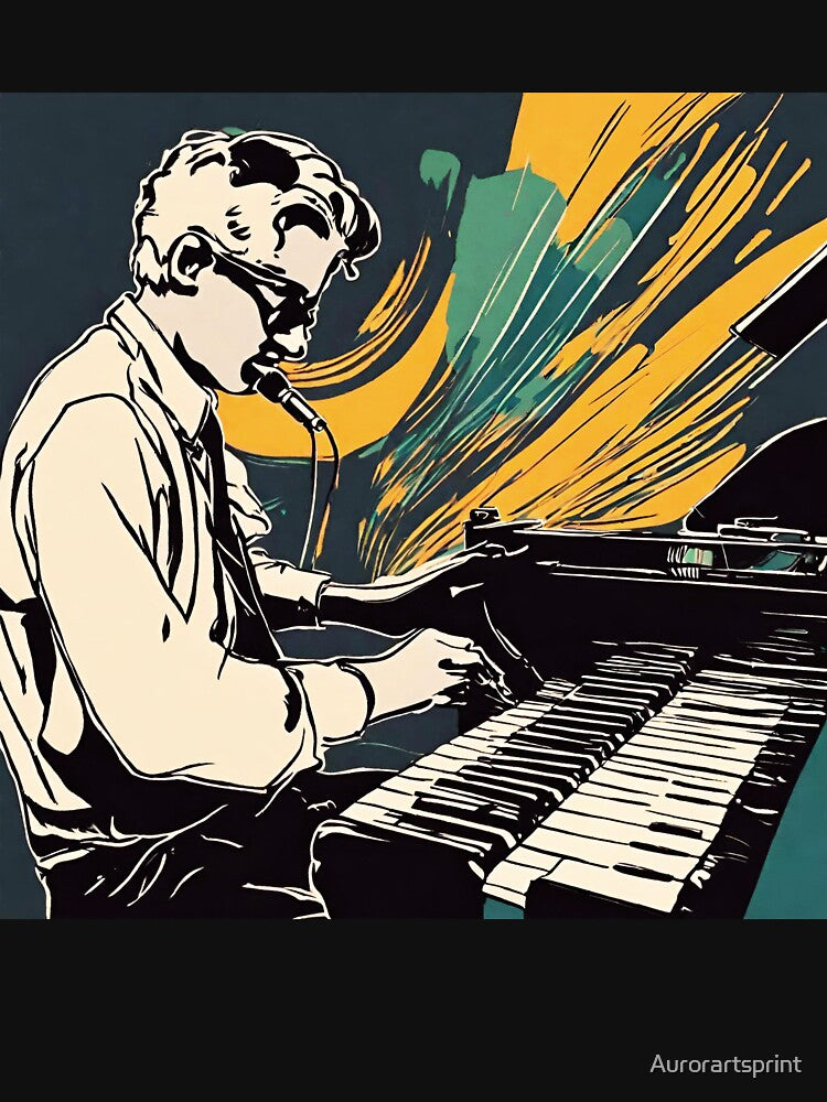 The Retro Pianist by Aurorartsprint
