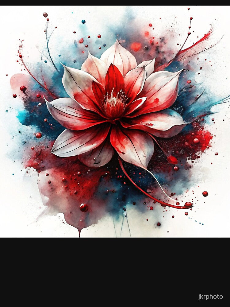 red and white lotus flower by jkrphoto