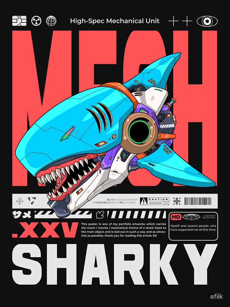 Mech Sharkhead Vol.3 - Black Bg by efiik