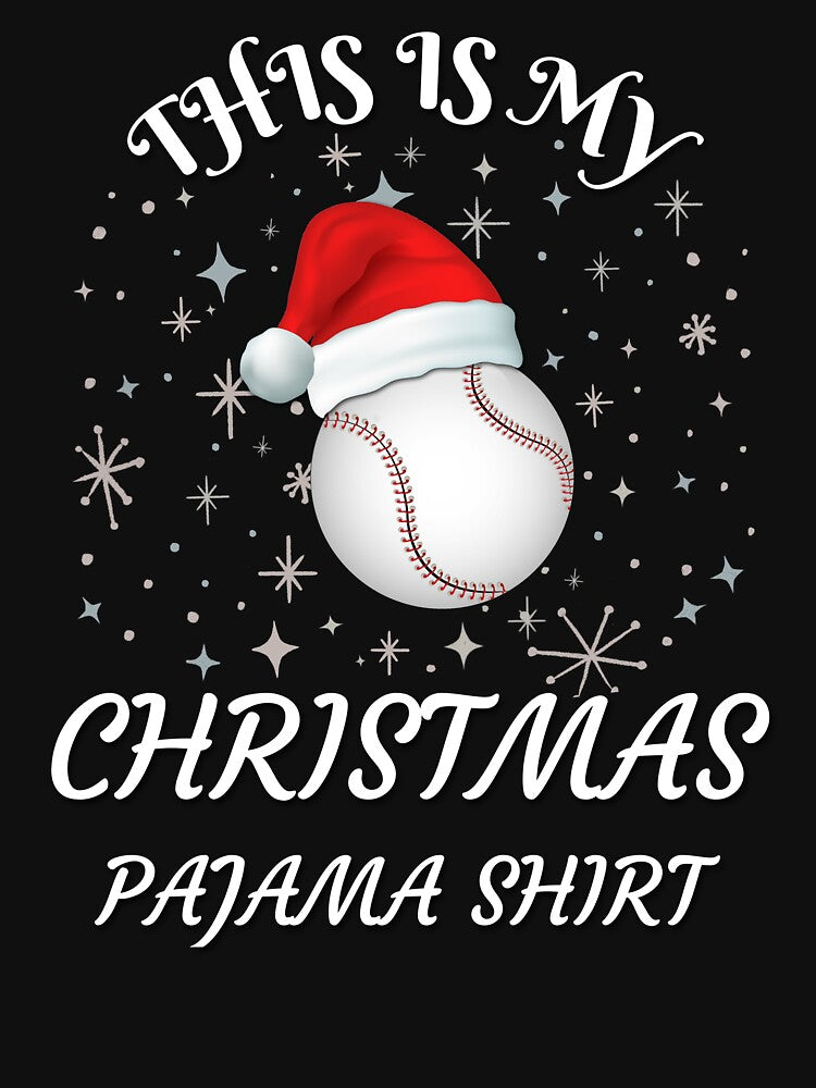 Santa Hat Baseball Christmas Pajama Shirt by GetGoodFit