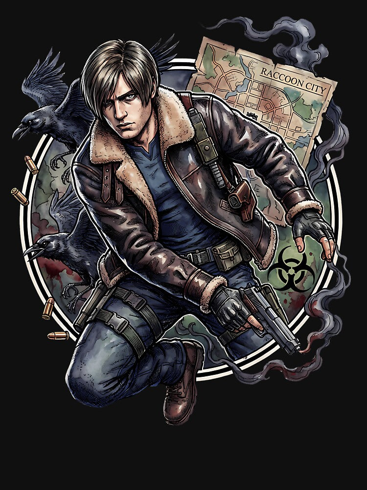 Resident Evil 9 Leon Kennedy Dso Operative Full Throttle Grunge by JacobVarghese