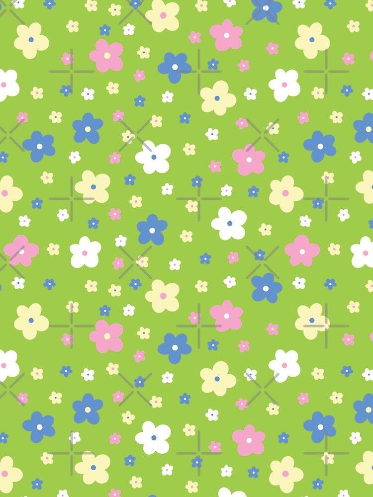 Y2K 2000S COCONUT GIRL AESTHETICS RETRO MINI MICRO TINY SMALL FLORAL FLOWERS LIME GREEN WHITE PINK BLUE PASTELS by blomastudios