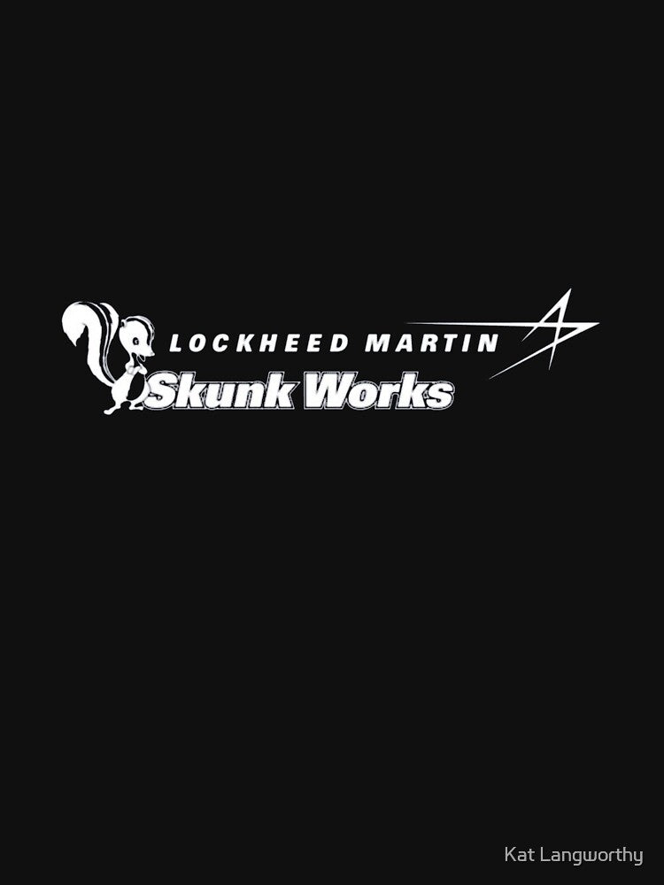 Lockheed Martin Skunk Works Logo (white) T-Shirt_27584155 by Kat Langworthy