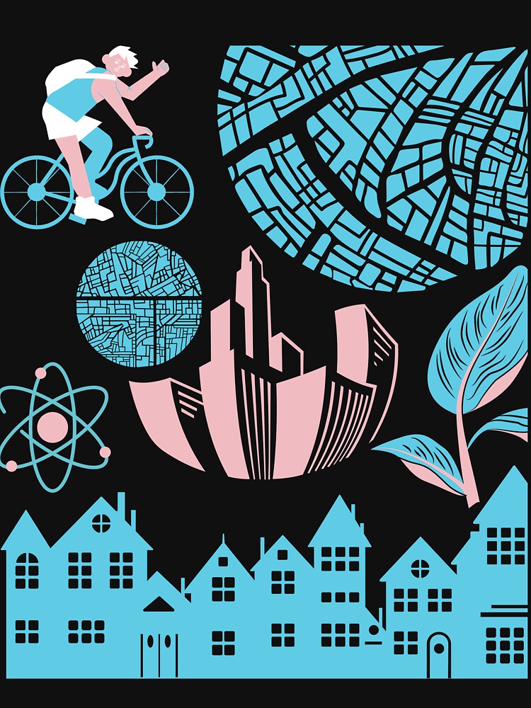 Black Artisctic pattern  of Momuments & buildings | Urban planner gift by chi vana
