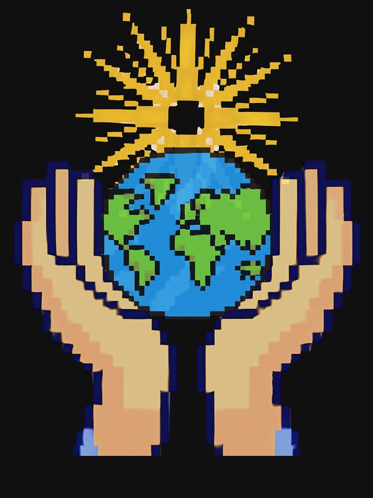 Earth in Our Hands – Pixel Art Symbol of Hope by Aquarius-club