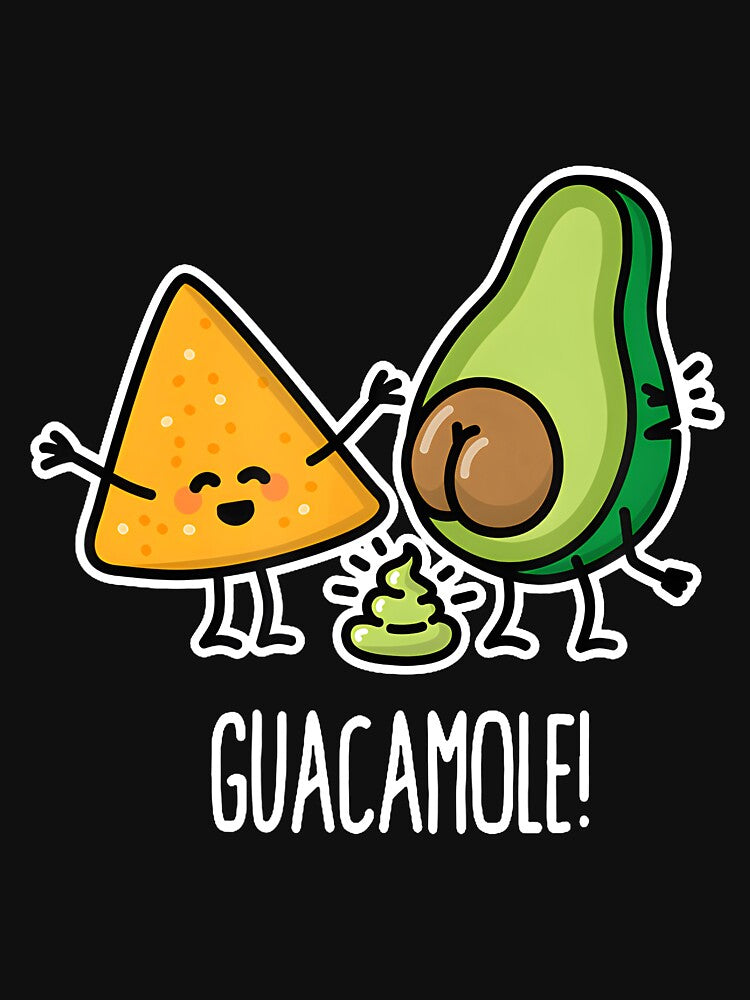 Pooping Avocado Tortilla Chips Guacamole Guac Turd Vegan by EmGai TocXanh