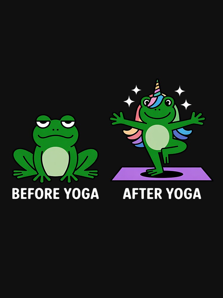 Before Yoga After Yoga Transformation Frog Doing Yoga by Idarmotar