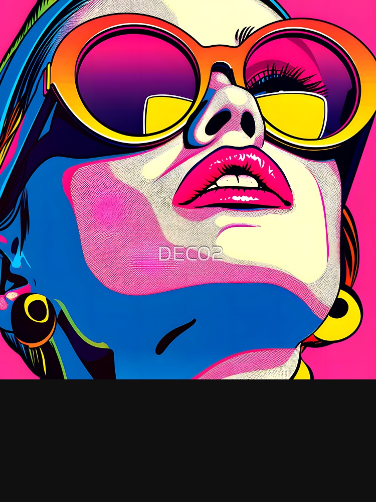 Pop Art Female With Sunglasses Comic Book Aesthetic by DEC02