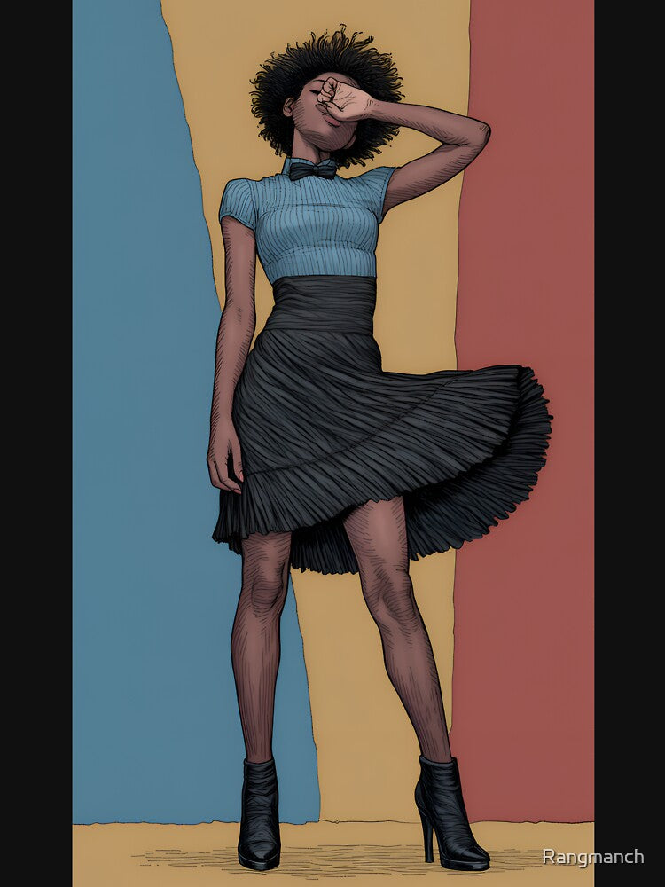 Modern Fashion Muse - Stylish Editorial Illustration by Rangmanch