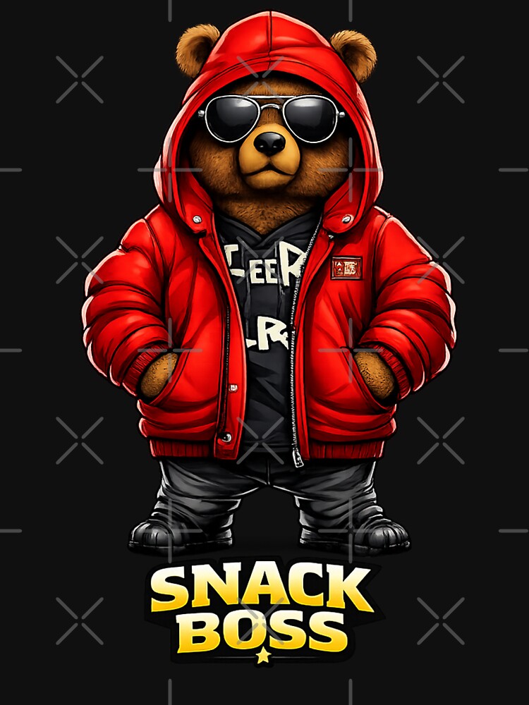 Snack Boss Streetwear Bear Hoodie & T-Shirt Design by Kevin Shearer