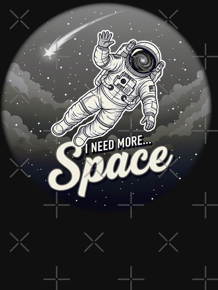 I Need More Space Vintage Astronaut Floating In Galaxy Design by PixelGrafiks