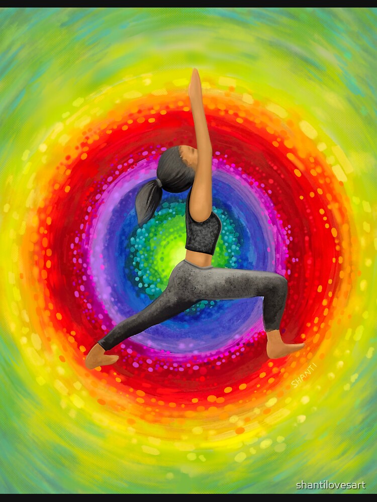Warrior Girl Yoga Painting by shantilovesart