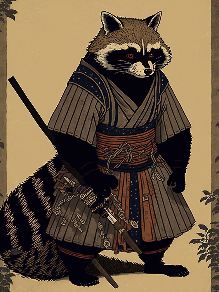 Raccoon Samurai by luisraultg