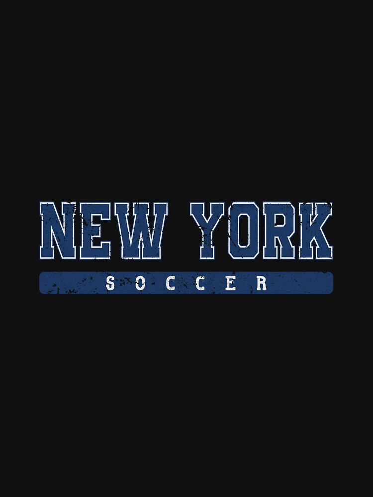 New York Soccer Blue Vintage Text by MollyLYork