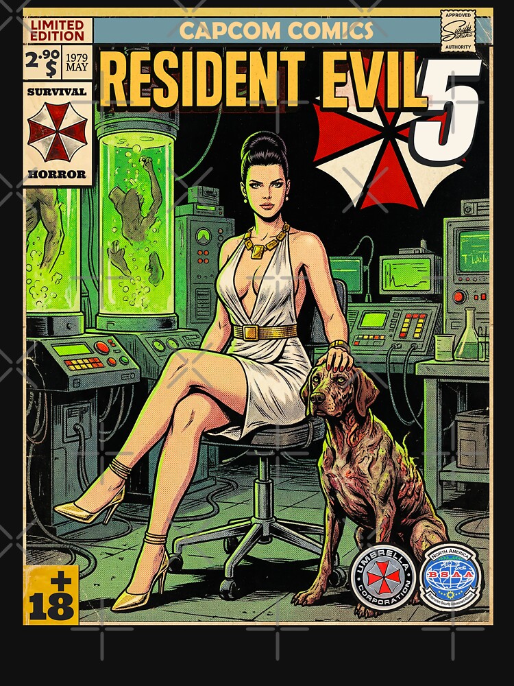 Resident Evil 5 Excella Gionne Classic Comic Cover Retro Gaming Art by Back2Collage