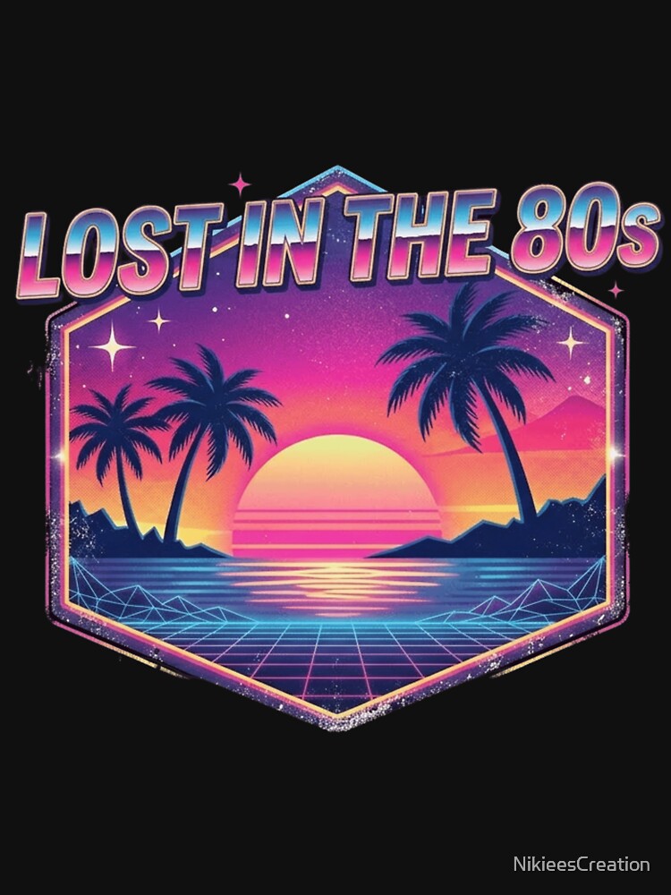 Retro Synthwave Sunset | "Lost in the 80s" Vintage Aesthetic by NikieesCreation