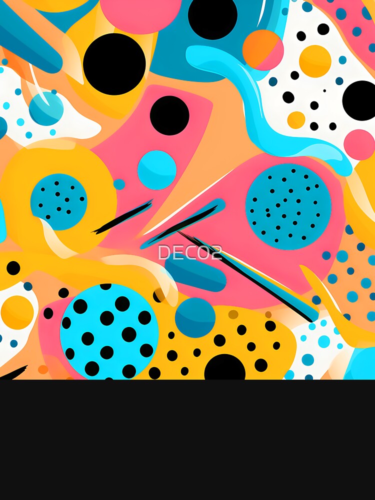 Pop Art Abstract Blue, Yellow And Pink Pattern by DEC02