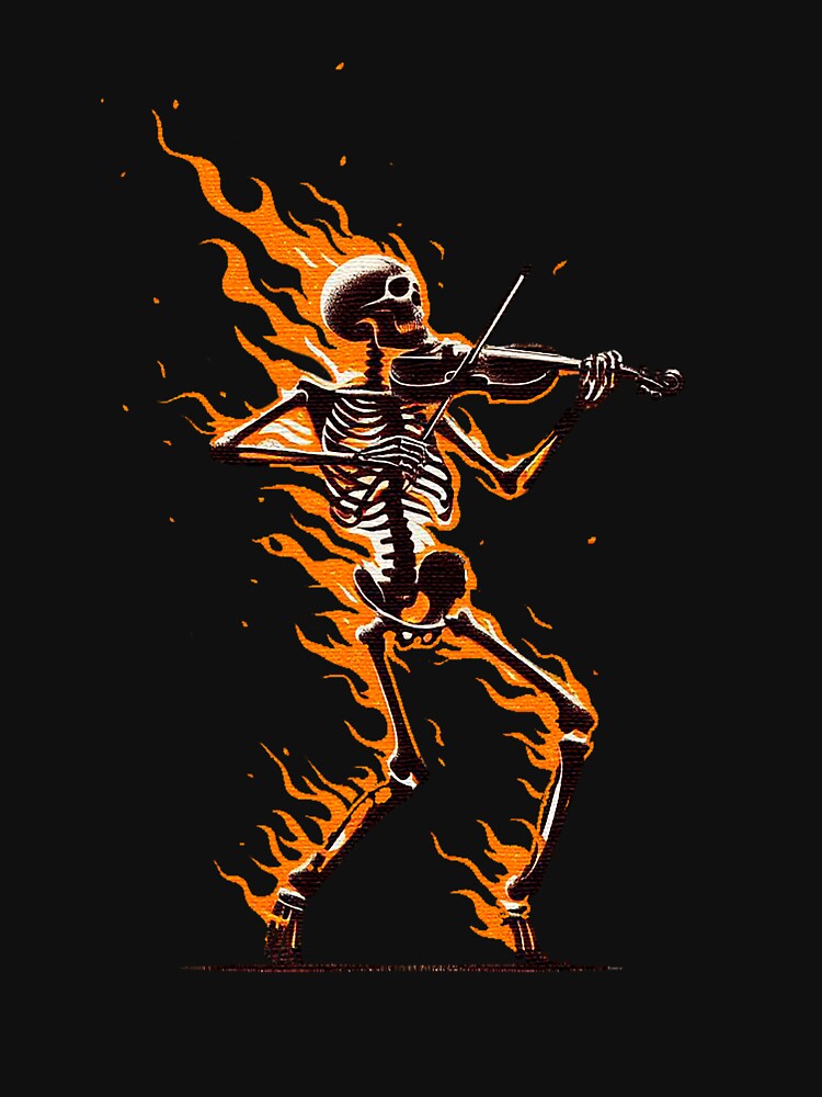 Violinist's Skeleton On Fire by Joako Zeta