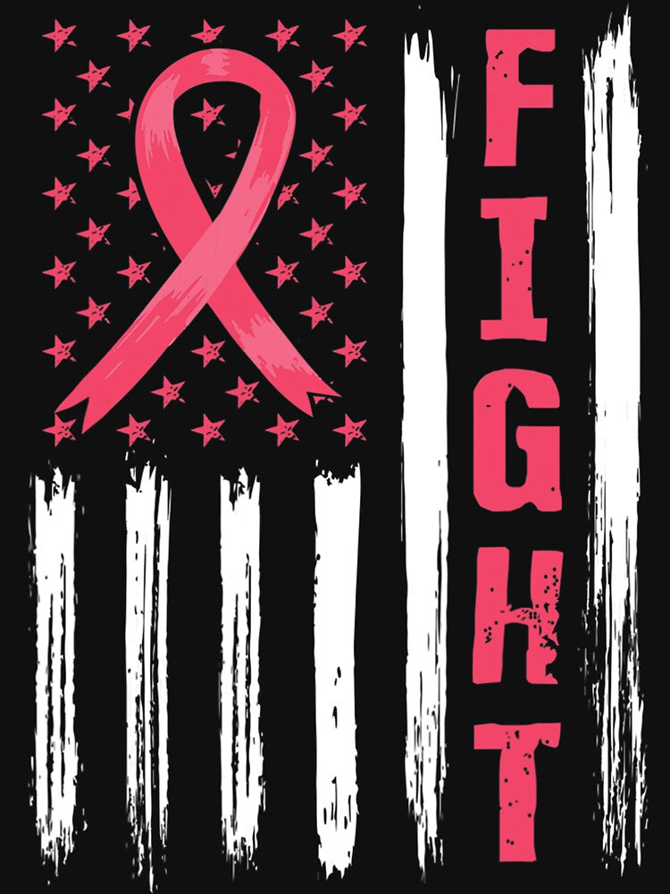 Breast Cancer Awareness Pink Ribbon American Flag Fight by OrvilleParisian