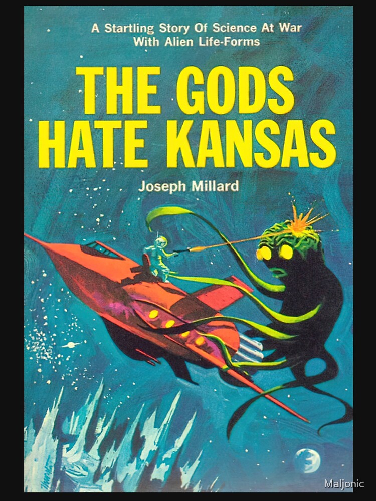 The Gods Hate Kansas Alien Invasion 1960s Science Fiction Novel Pulp Art by Maljonic