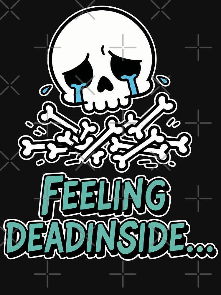 Feeling Dead Inside Crying Skull Cartoon by Taridesign