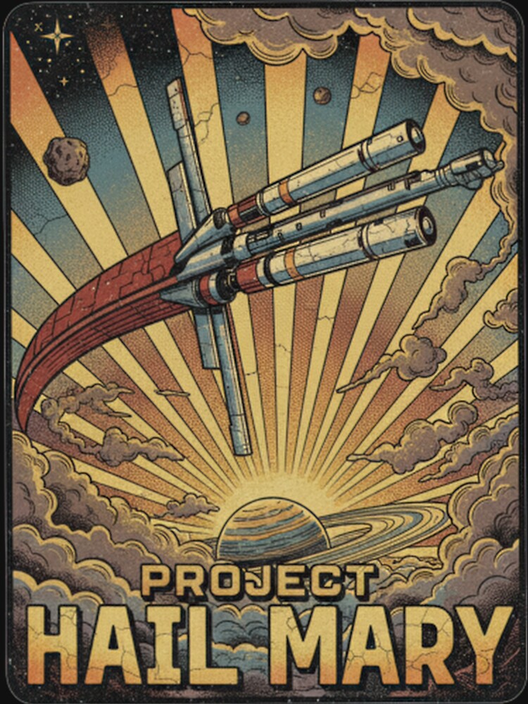Project Hail Mary Retro Space Mission Shirt, Astrophage Sci Fi Book Poster Tee by LBERRA