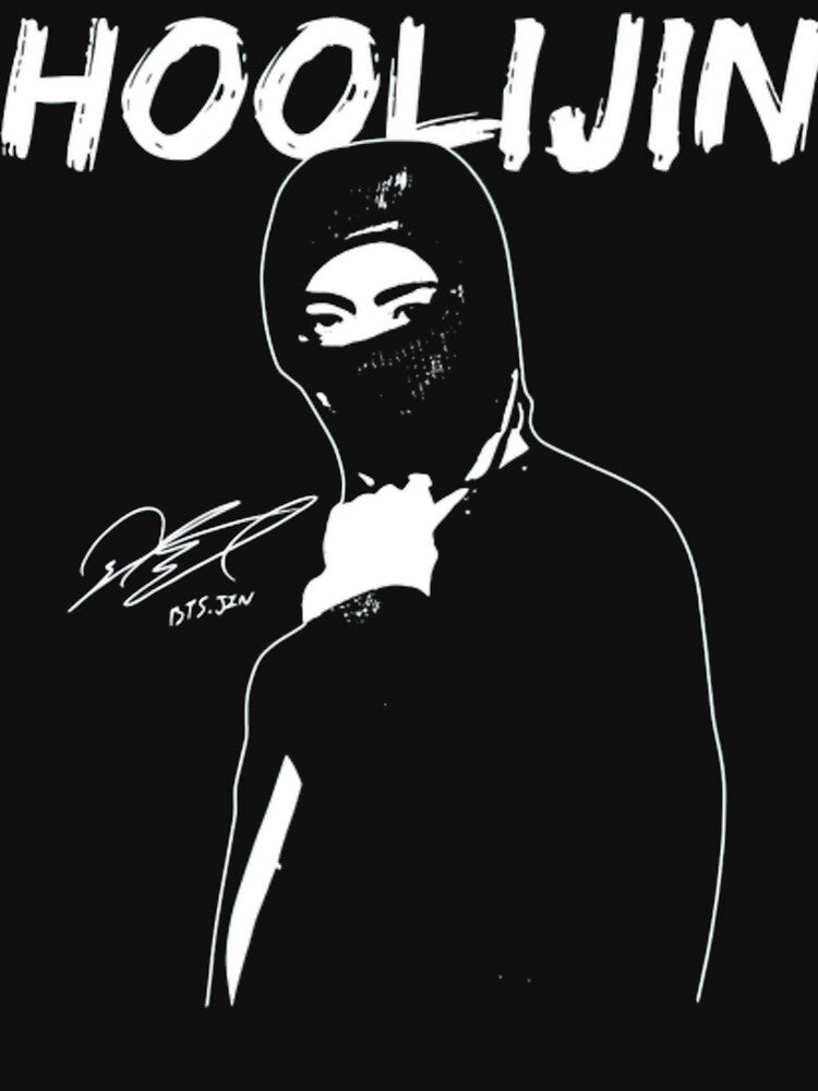 BTS Jin Hooligan Outline Graphic Clean Kpop Idol Fan Art Design by STAATI