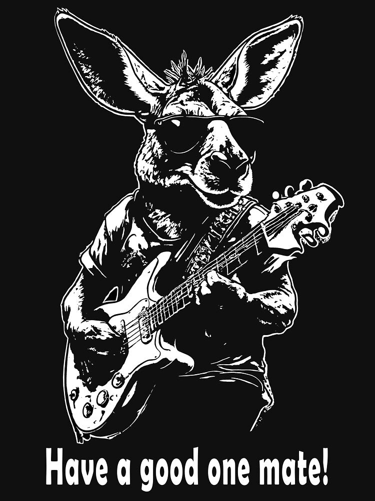 Australian Kangaroo Playing a Guitar - Aussie T-Shirt by Abby Eagle