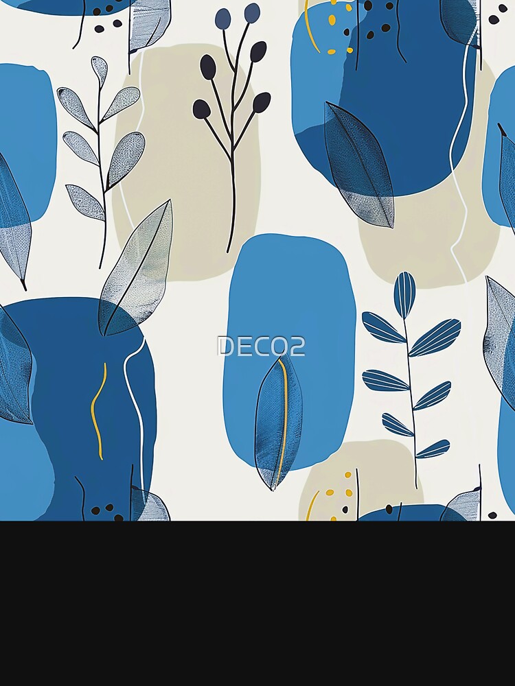 Boho-Style Cool Blue Hues Abstract Art Designs by DEC02