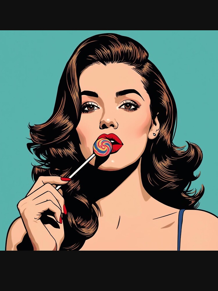 Pop art woman with lollipop by Anisha  Vaz