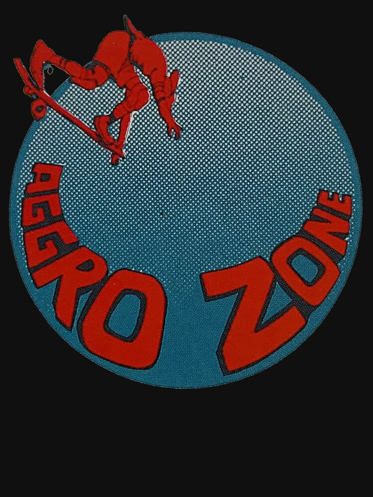 Aggro zone, retro skateboard t shirt design by Retro80sskate